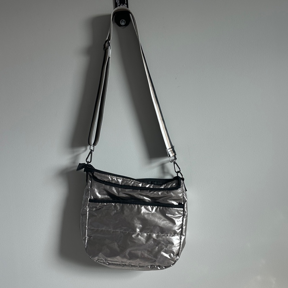 Haute Shore Metalic Silver Crossbody Bag